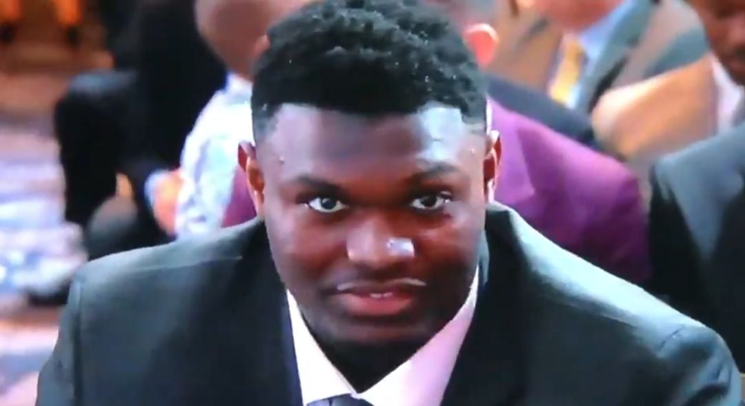 Zion Williamson, tras enterarse que los Pelicans ganaron el draft