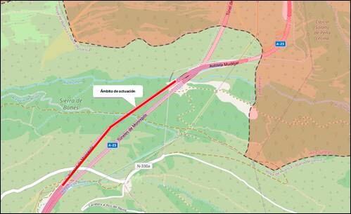 Se producirá el corte del tráfico, sentido a Huesca, entre los kilómetros (km) 394 (Lanave) y 381 (Arguis)