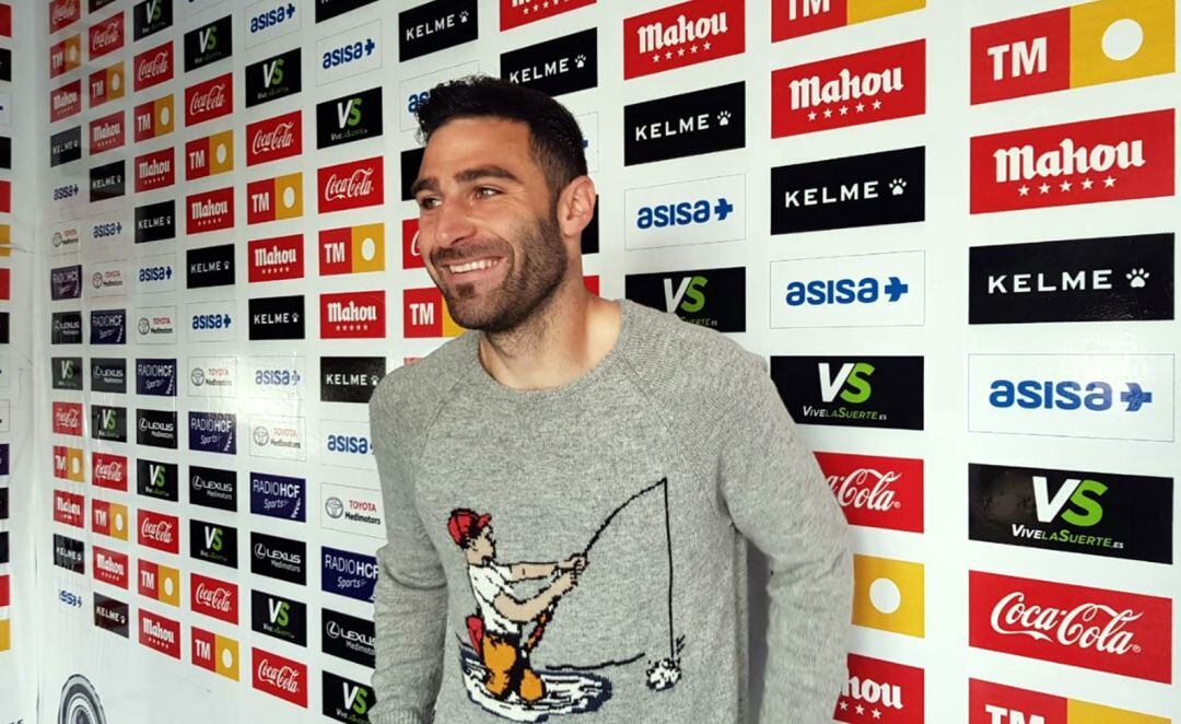 Benja Martínez, en la zona mixta del Rico Pérez