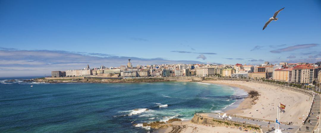 Playas de Riazor y el Orzán en A Coruña