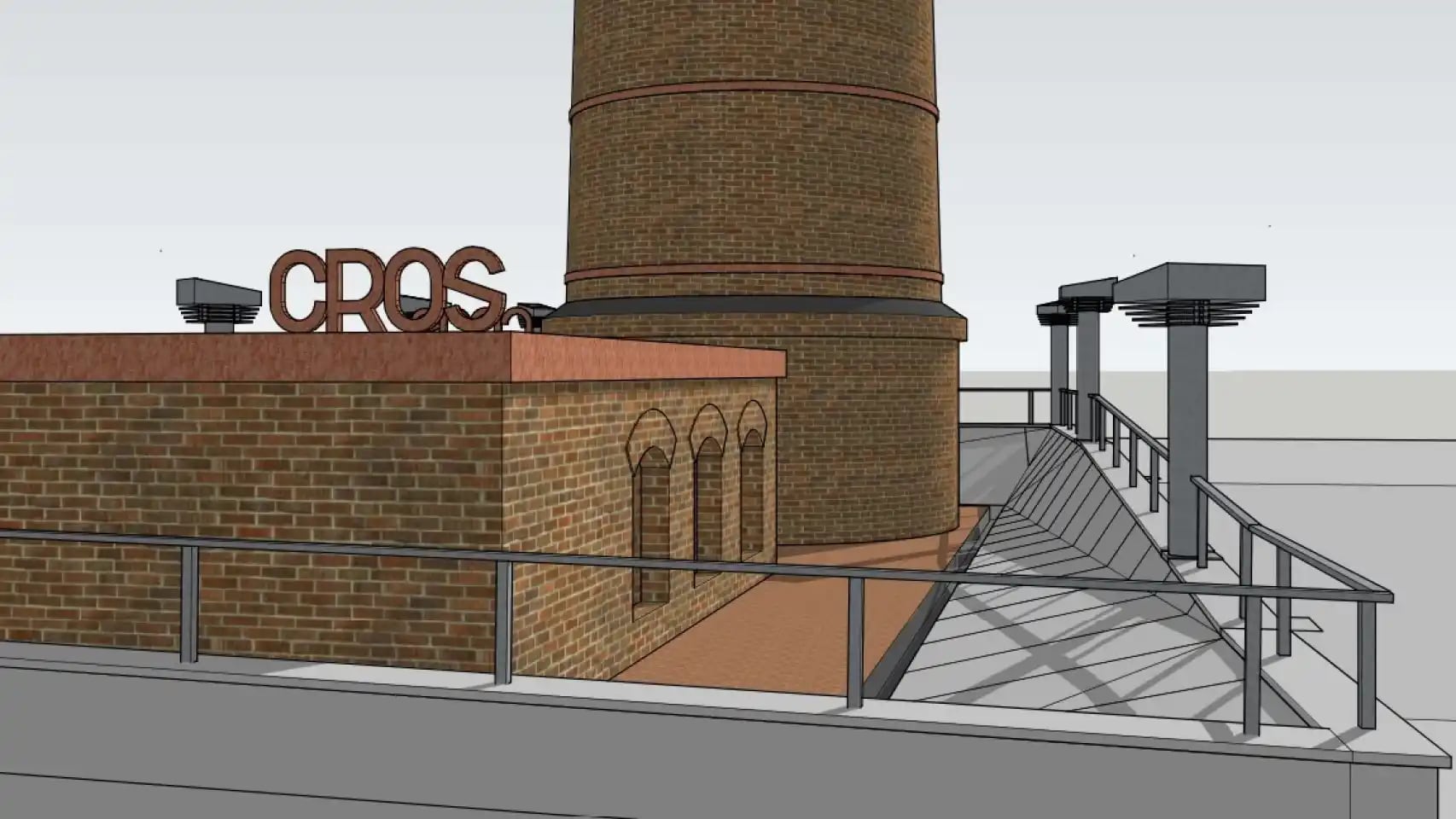 Plano de la actuación prevista para recuperar la antigua chimenea Cros, en Málaga.