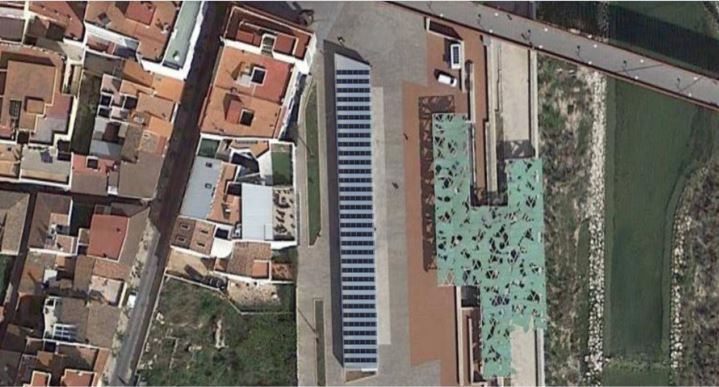 Proyecto de placas solares que se instalarán en la plaza de Tirant lo Blanch.