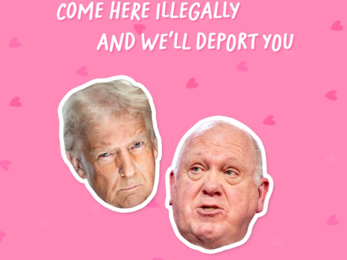 "Las rosas son rojas... ven aquí ilegalmente y te deportaremos": así ha sido el mensaje de la Casa Blanca por San Valentín