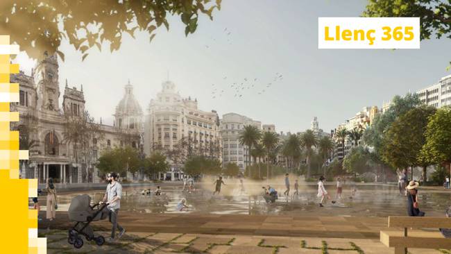 Uno de los cinco proyectos finalistas para la reforma de la plaza del Ayuntamiento de València