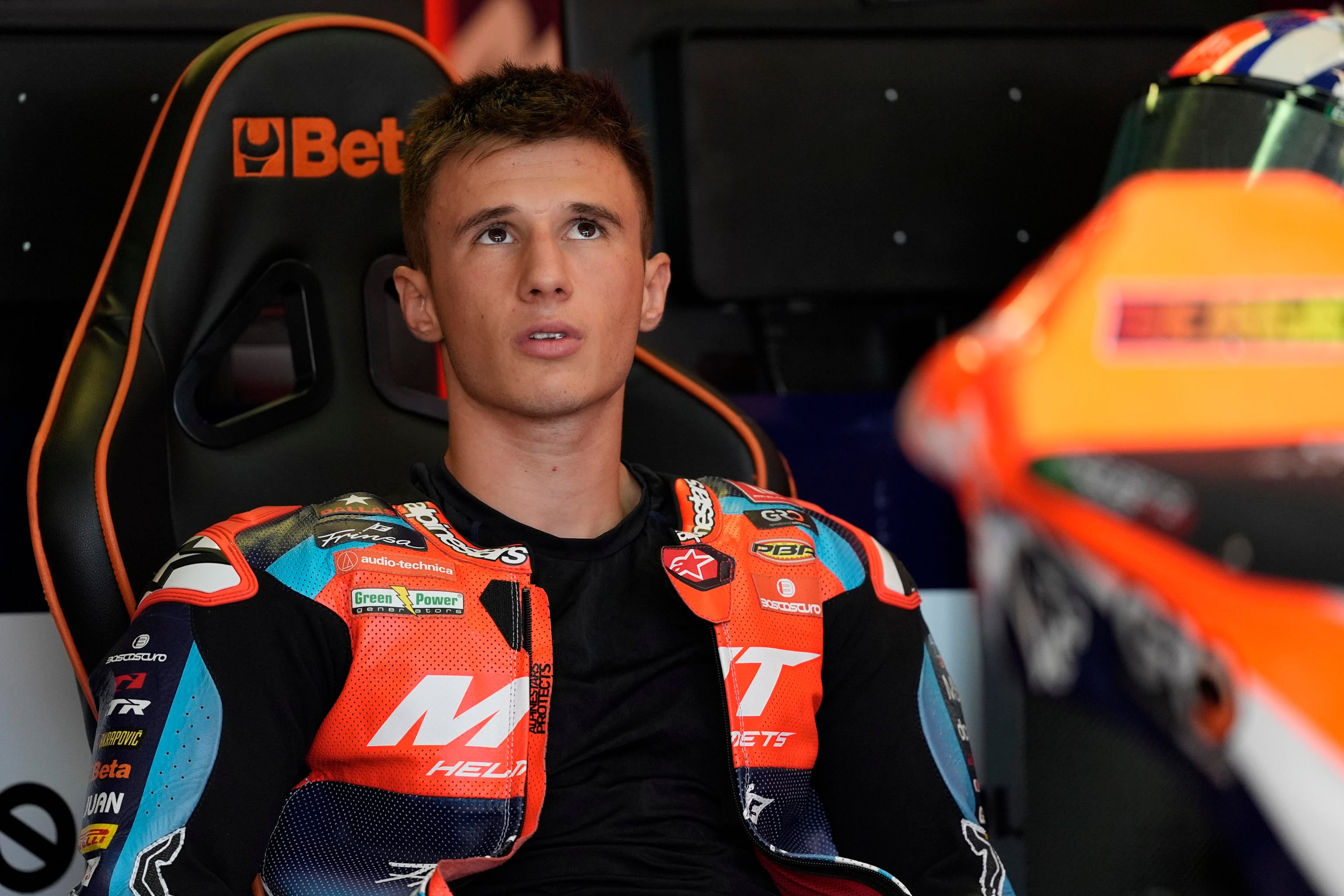 Misano Adriatico (Italy), 06/09/2024.- Sergio Garcia of Spain and MT Helmets - MSI looks on during the free practice of the MotoGP Of San Marino e della Riviera di Rimini at Marco Simoncelli Circuit on in Misano Adriatico, Italy, 06 September 2024. (Motociclismo, Ciclismo, Italia, España) EFE/EPA/DANILO DI GIOVANNI
