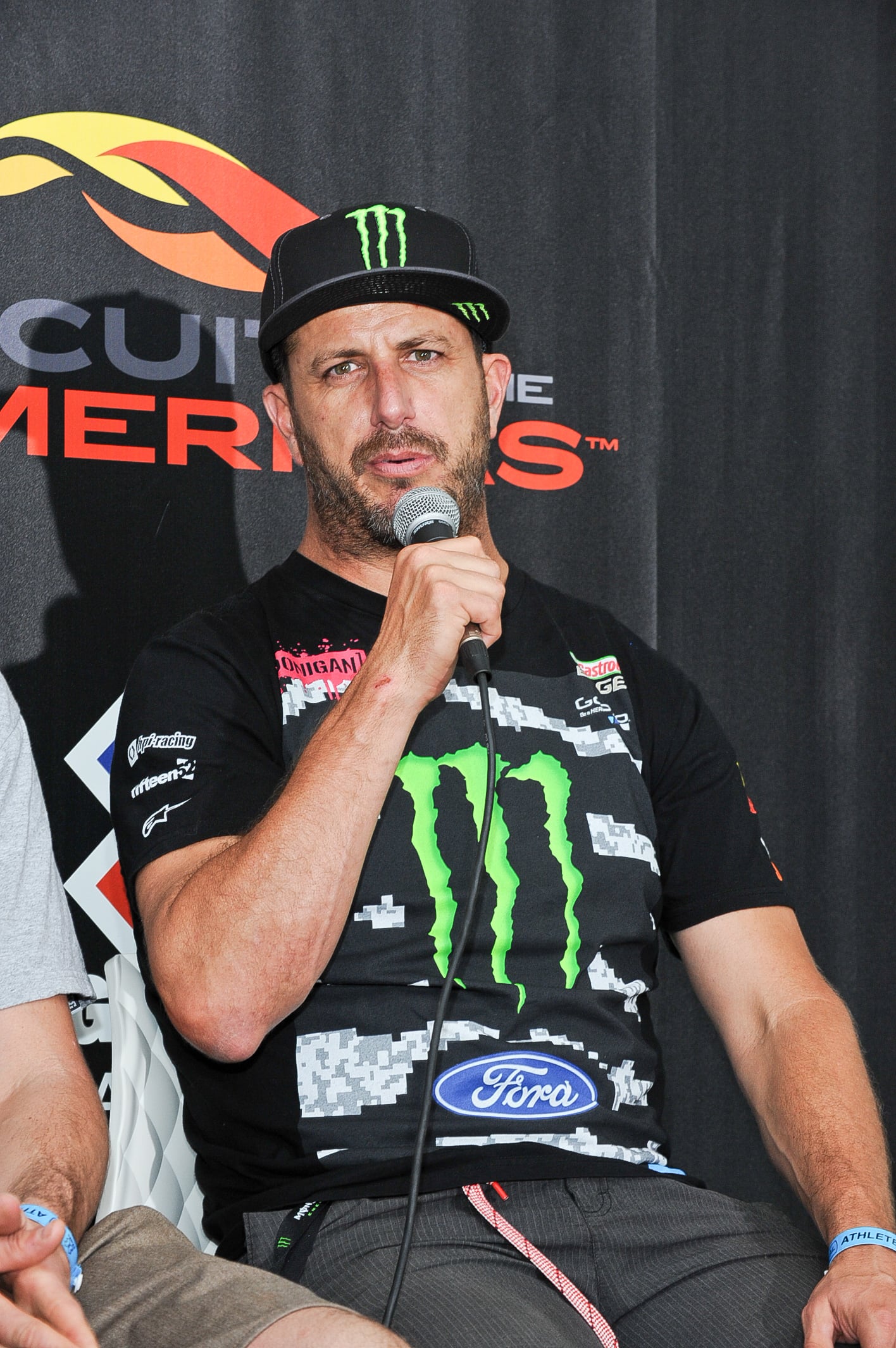 Ken Block en una conferencia en el Circuito de las Américas en junio de 2014 en Austin, Texas