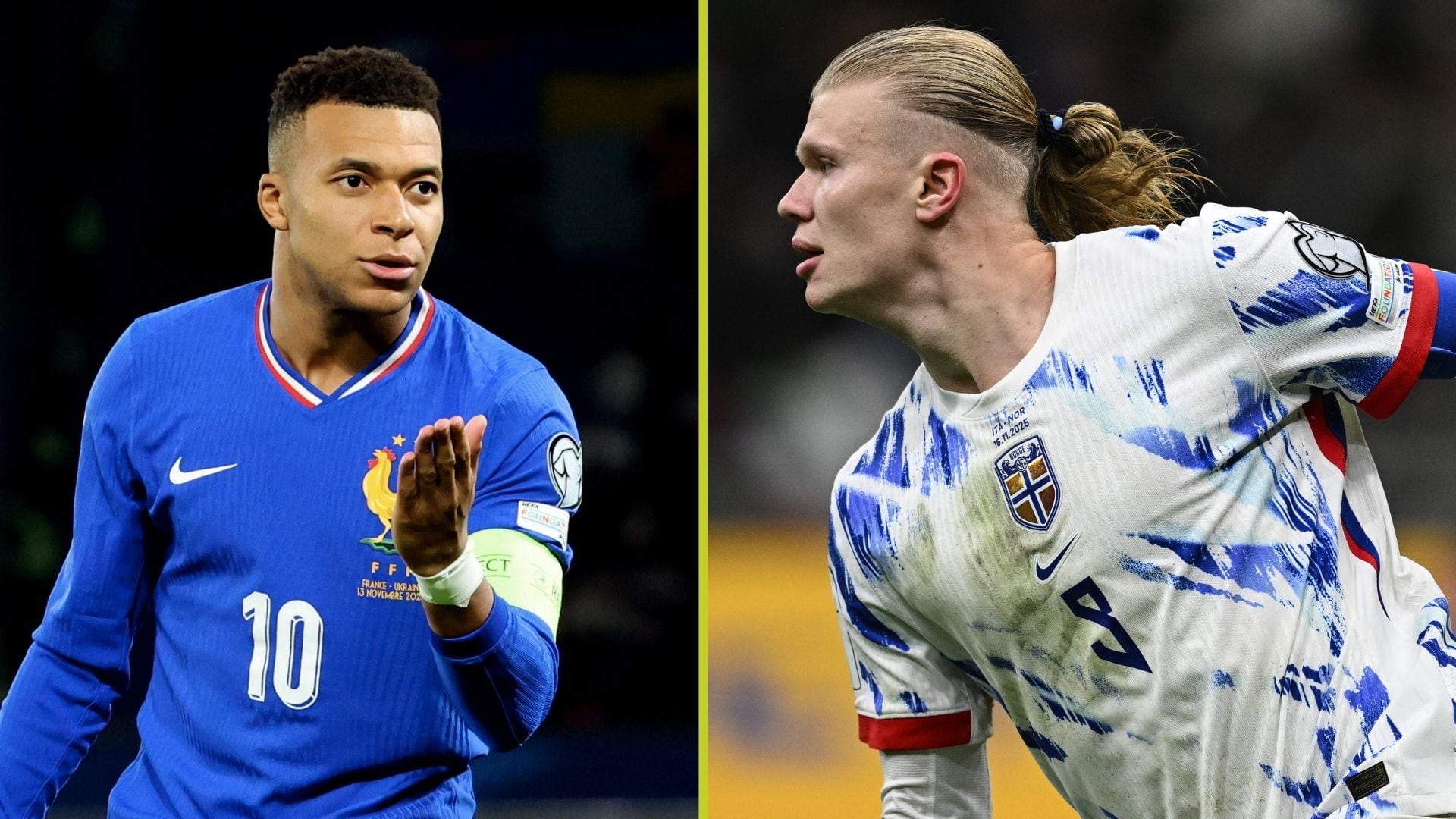 Montaje formado entre Mbappé y Haaland en sus respectivas selecciones