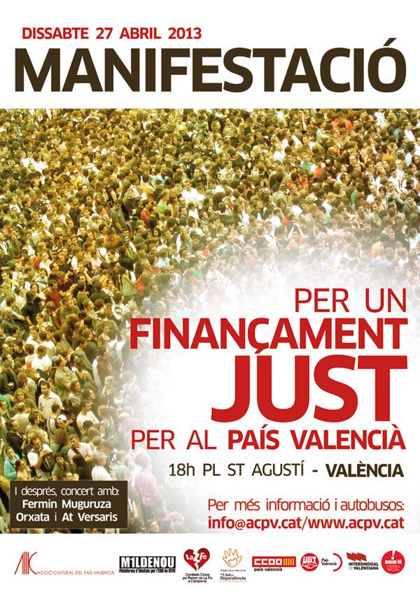 Cartel de la manifestación del 27 de abril por una financiación justa