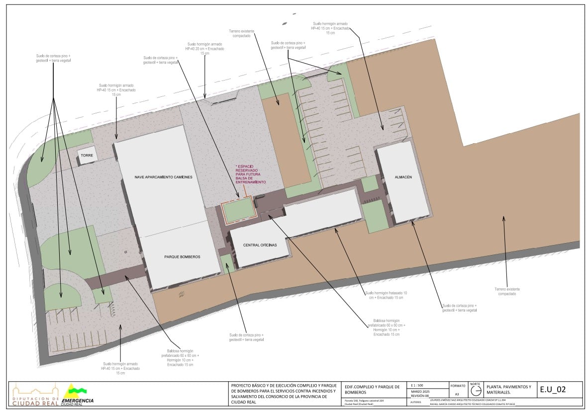 Plano de cómo se ha diseñado el nuevo Parque de Bomberos de Ciudad Real