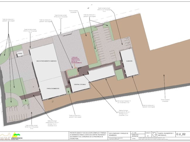 Plano de cómo se ha diseñado el nuevo Parque de Bomberos de Ciudad Real