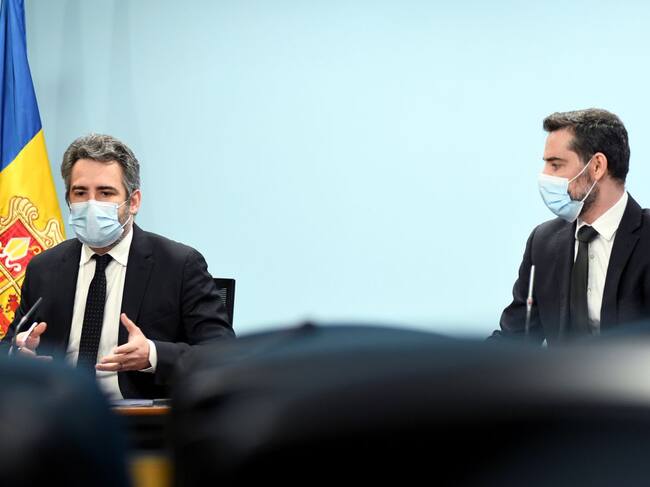 El ministre de Finances, Eric Jover, i el secretari d’Estat d’Afers Financers Internacionals, Marc Ballestà