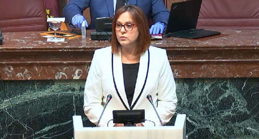 Isabel Franco durante su comparecencia este martes en la Asamblea Regional