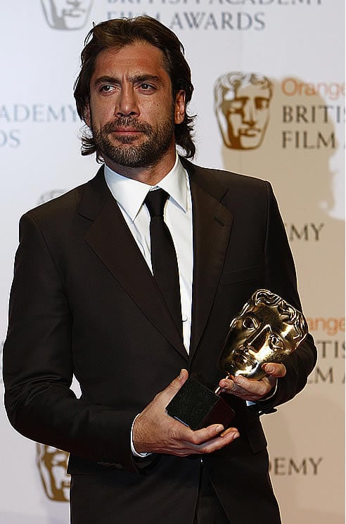 Javier Bardem hoy tras recibir el premio BAFTA
