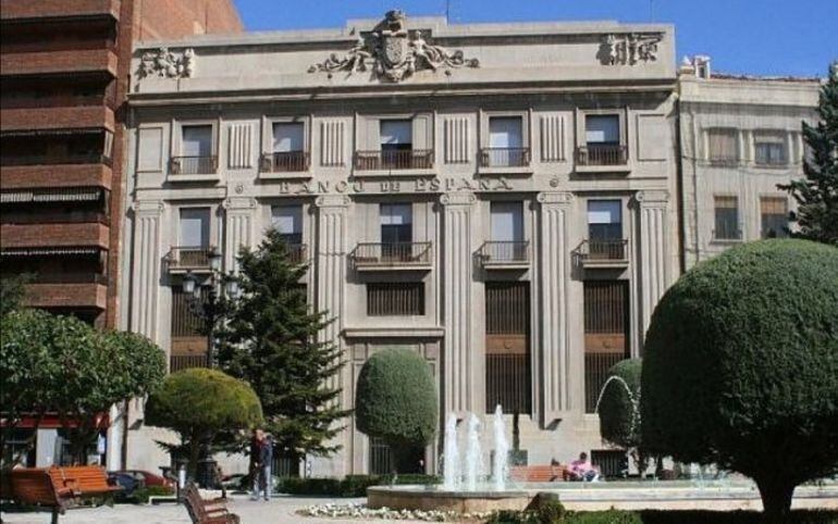 Fachada del edificio del Banco de España, en la plaza del Altozano de Albacete