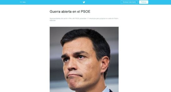 Momento creado en torno a la Guerra abierta en el PSOE.