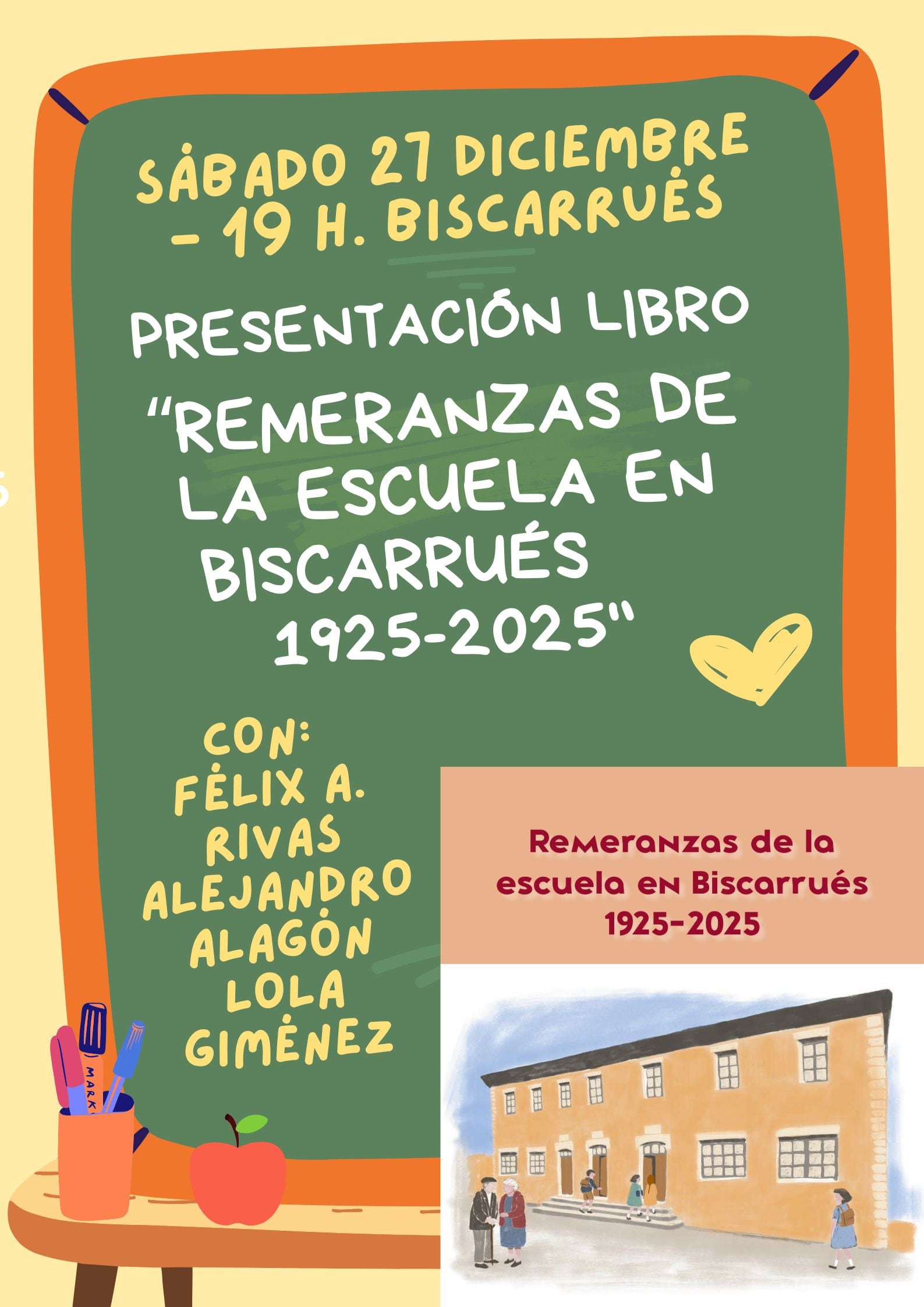 Presentación del libro “Remeranzas de la escuela en Biscarrués (1925–2025)