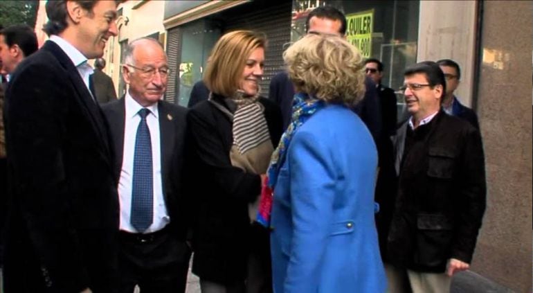 María Dolores de Cospedal en una de sis visitas a Almería.