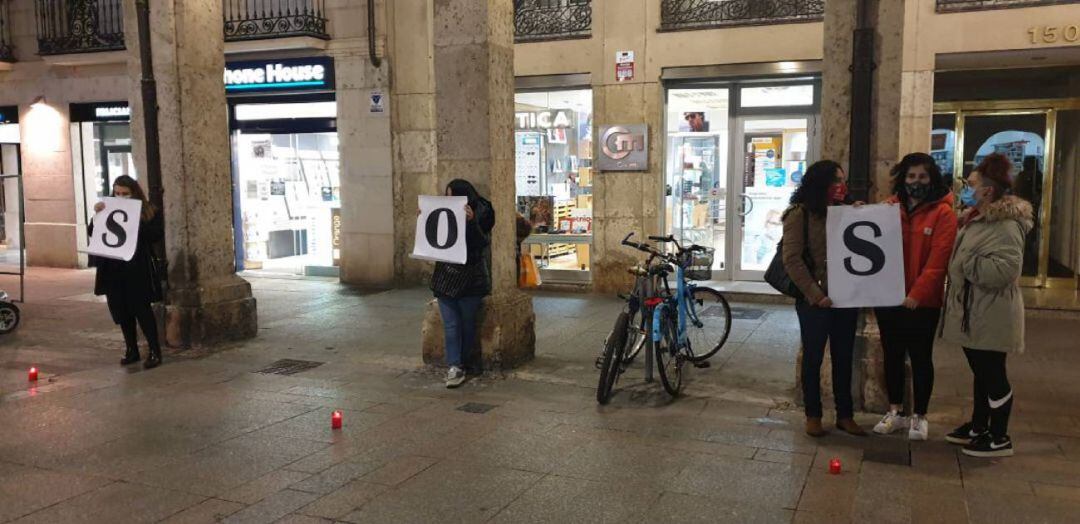 Movilización de los hosteleros de Palencia llevada a cabo en 2020 pidiendo ayudas para el sector