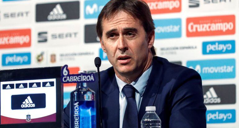 Lopetegui, en una rueda de prensa este año