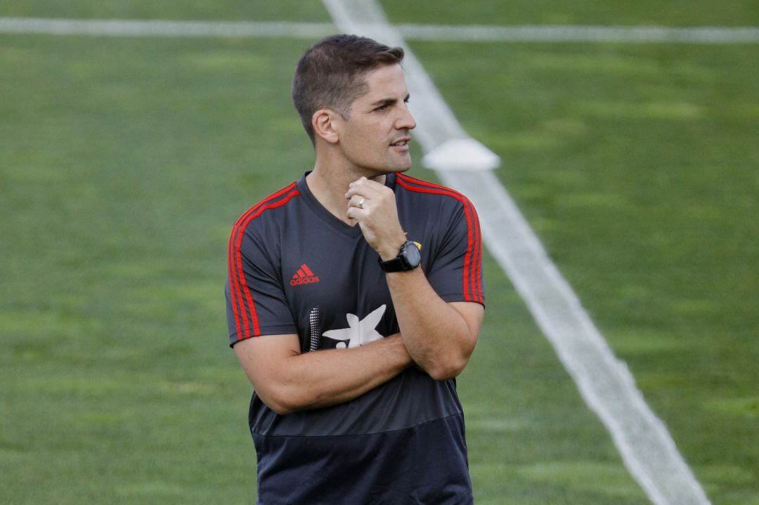 Robert Moreno en un entrenamiento en Las Rozas.