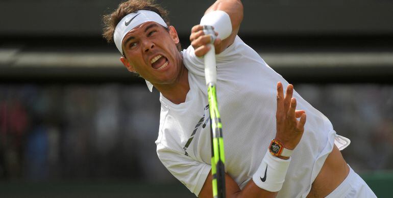 Rafa Nadal, en su debut en Wimbledon.