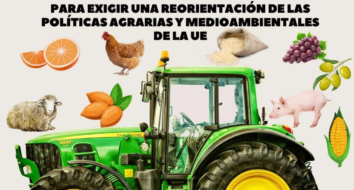 Cartel de la convocatoria de las organizaciones agrarias de la CV. Será a las 10 h en el Puerto de Valencia, en el Edificio del Reloj.