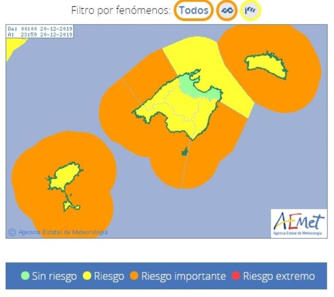 Dissabte es preveu un darrer dia de tardor molt complicat a Balears.