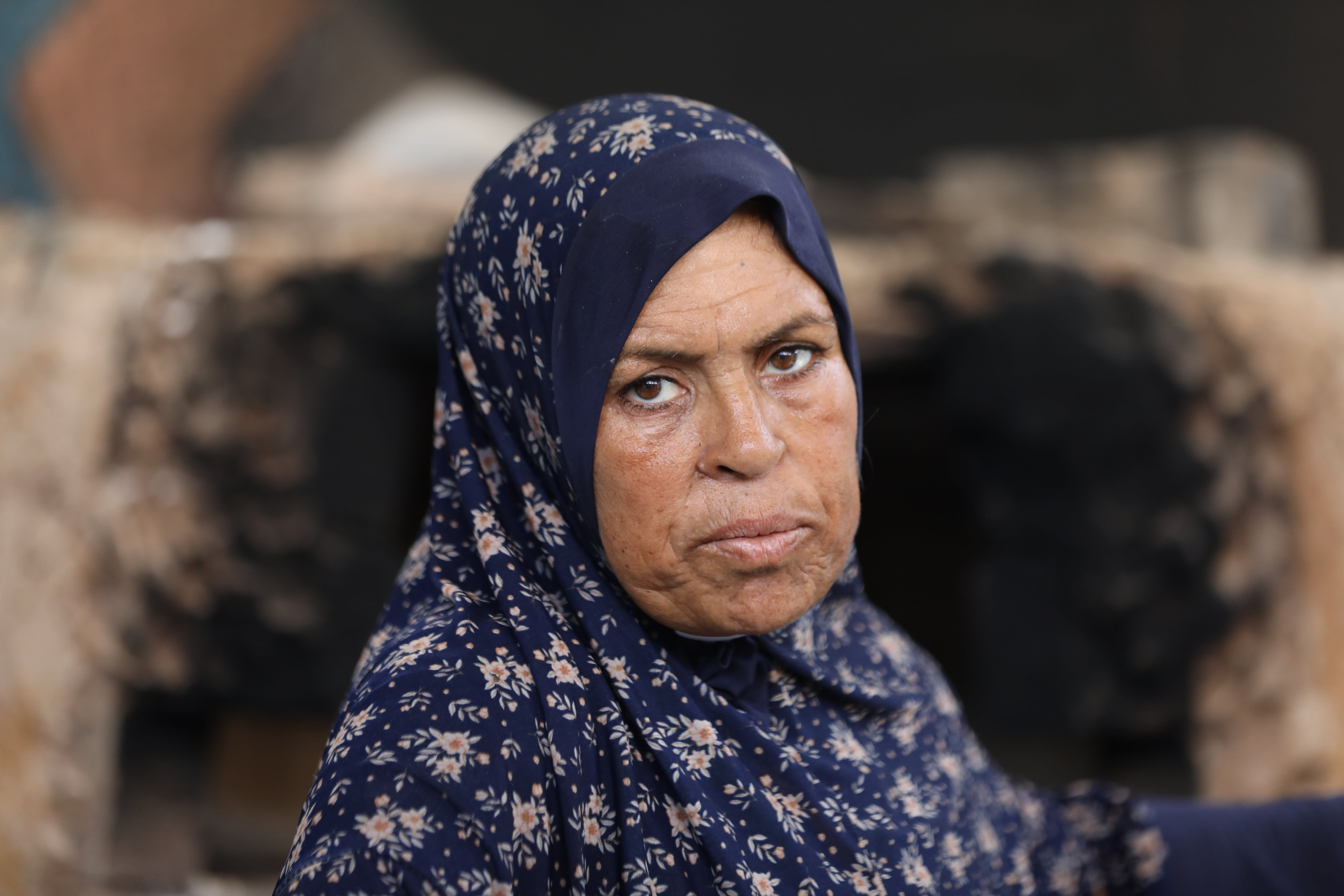 Una mujer de la Ciudad de Gaza a principios de este mes de octubre