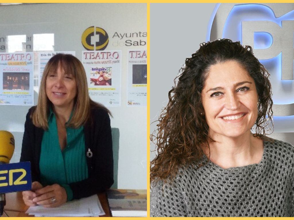 A la izquierda Berta Fernandez, alcaldesa de Sabiñánigo y a la derecha Elena Lacalle, alcaldesa de Cuarte.