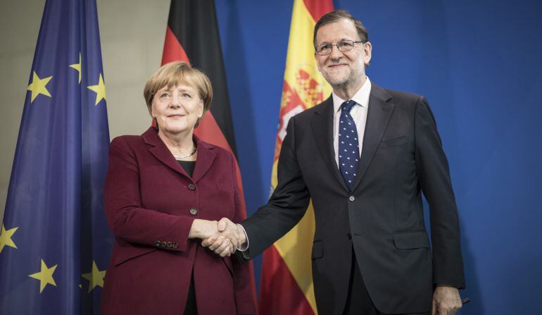 La canciller alemana Angela Merkel y el presidente del gobierno Mariano Rajoy