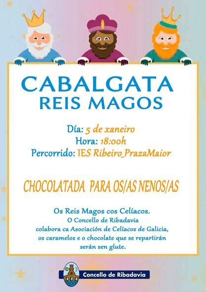 Cartaz da Cabalgata de Reis Magos de Ribadavia