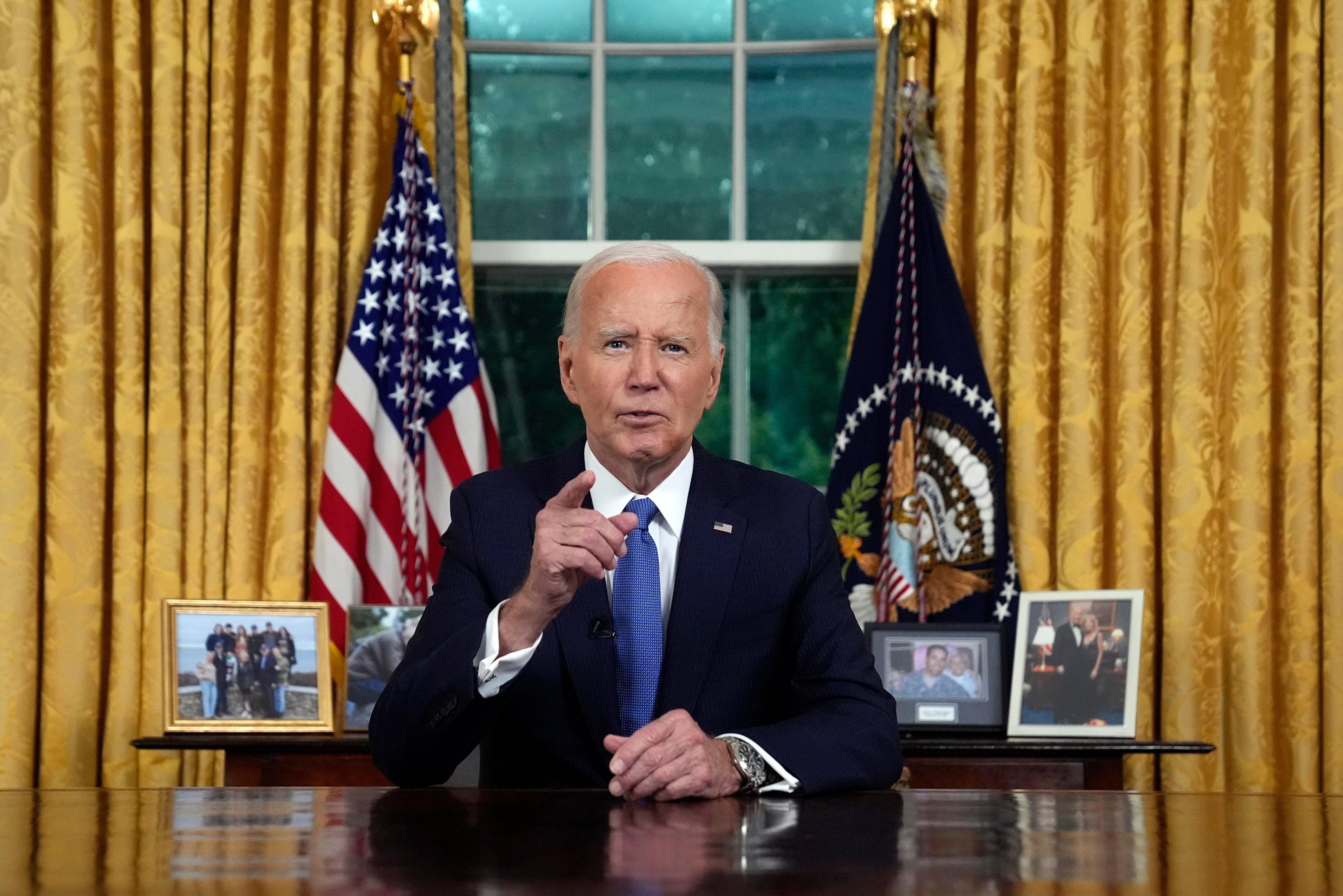 El presidente de Estados Unidos, Joe Biden, explica desde el Despacho Oval de la Casa Blanca los motivos para no presentarse a la reelección.