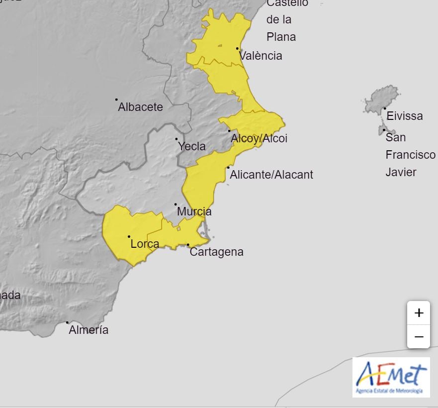 Lluvias este sábado en toda la Región