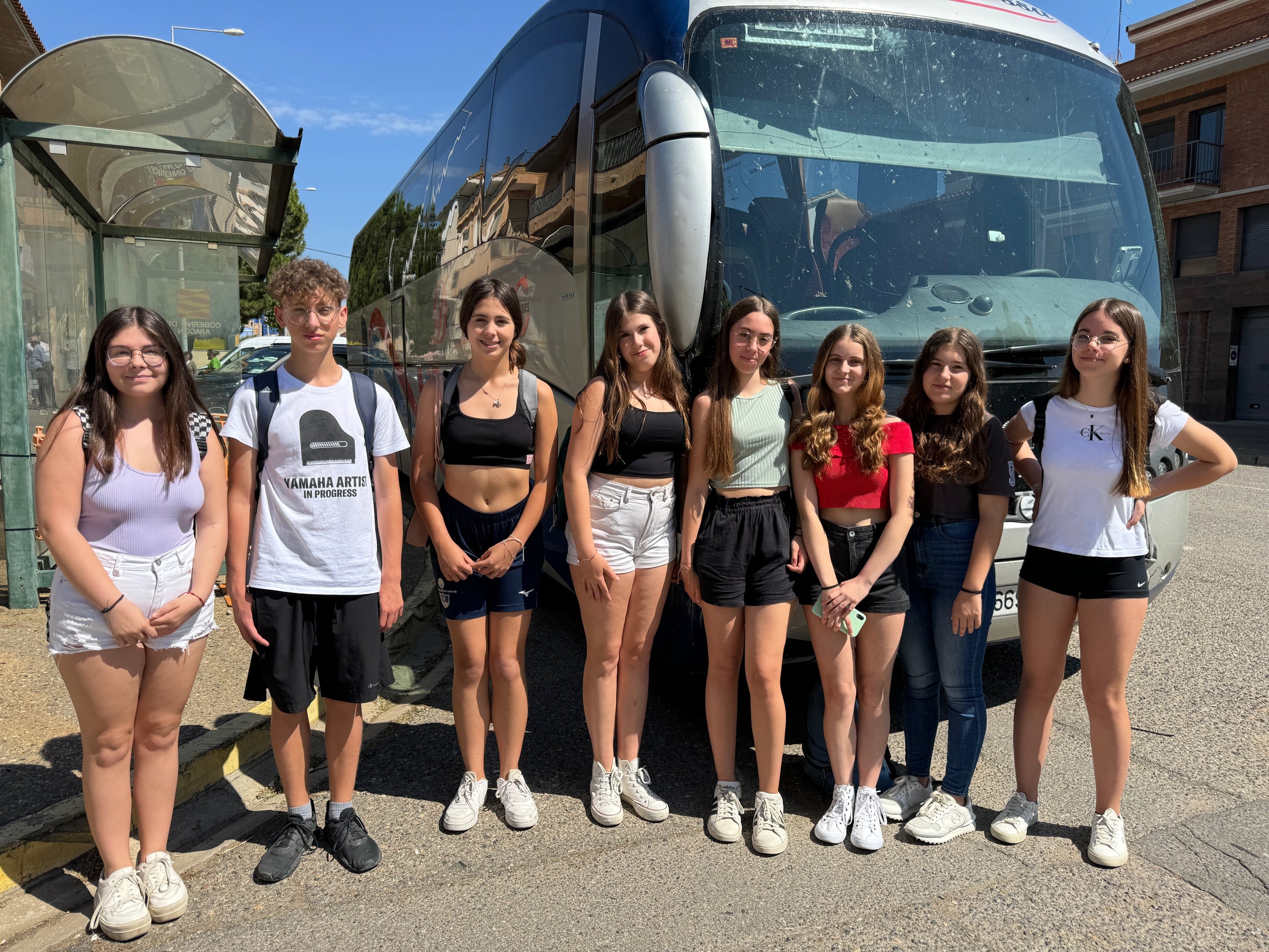 Alumnos del IES Sierra de San Quílez que viajaron a Portet Sur Garonne. Foto: Ayuntamiento de Binéfar