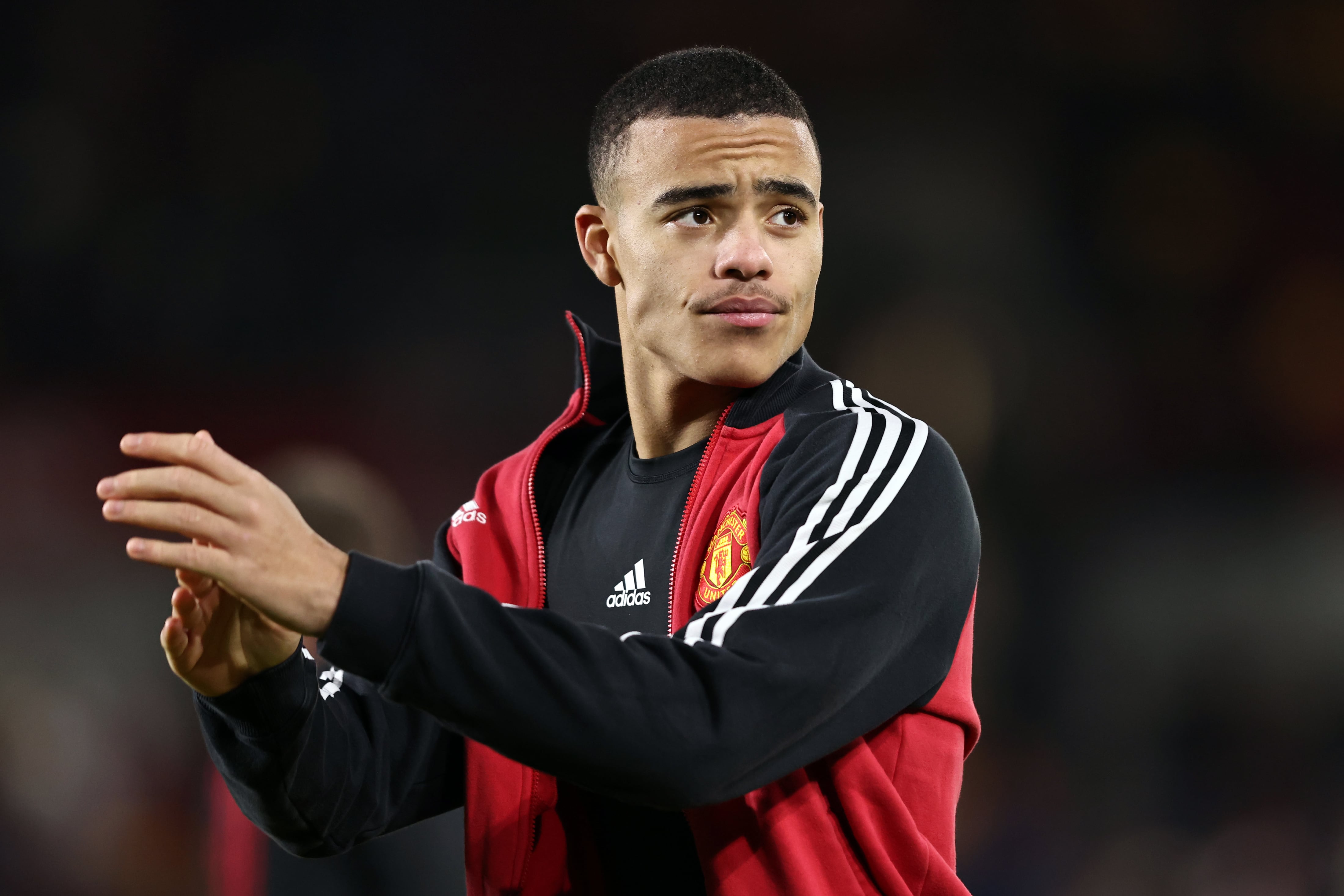 Mason Greenwood durante un partido con el Manchester United. (Photo by Marc Atkins/Getty Images)