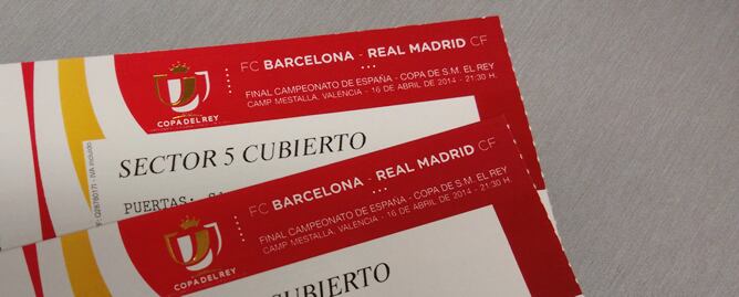 Estas son las entradas que la SER regala a sus oyentes para que puedan asistir a la final de Copa entre el Barcelona y el Real Madrid.
