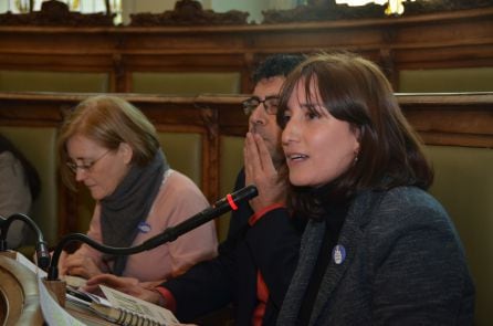 María Sánchez durante la intervención en el pleno