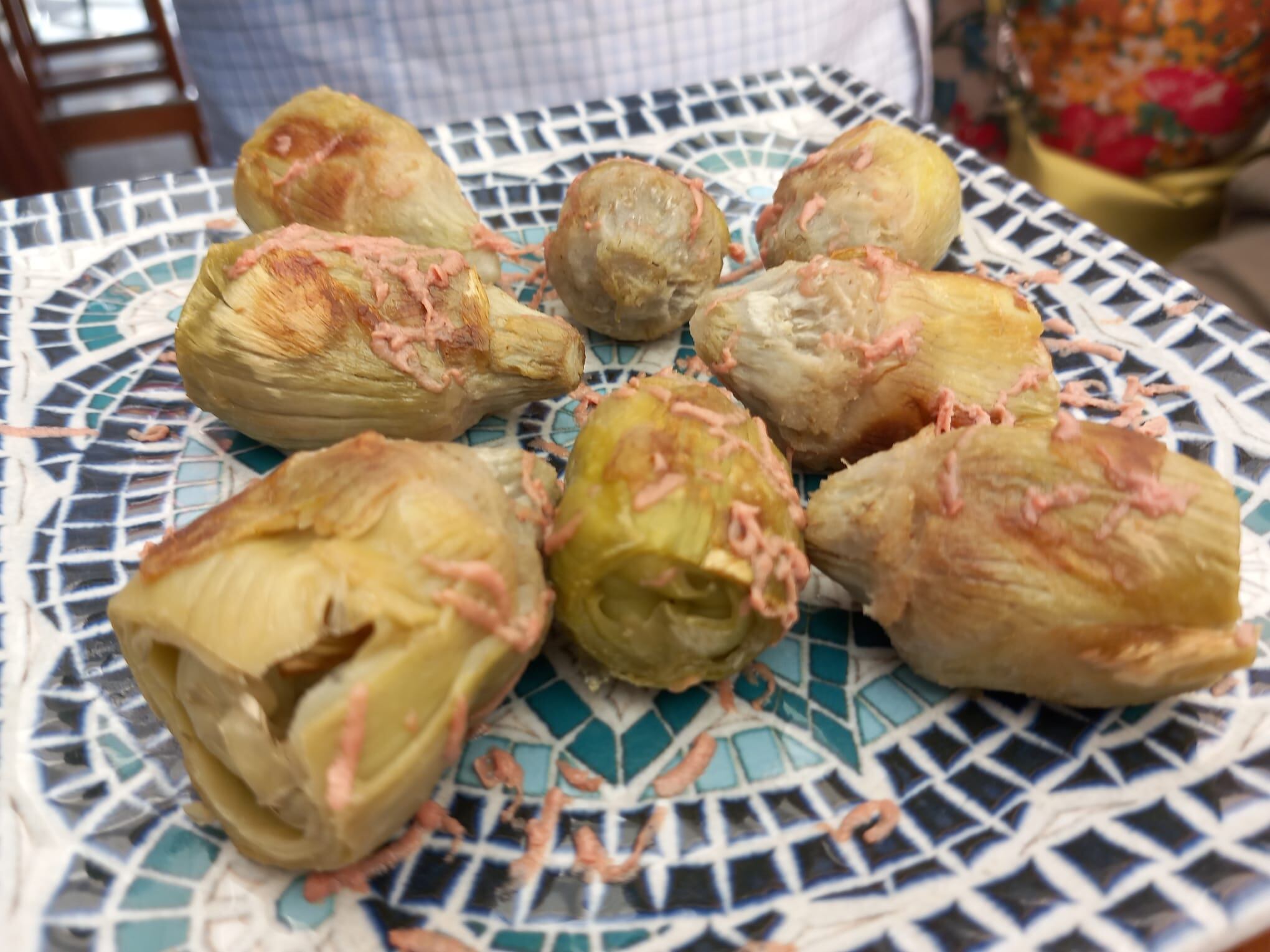 Alcachofitas salteadas con foie