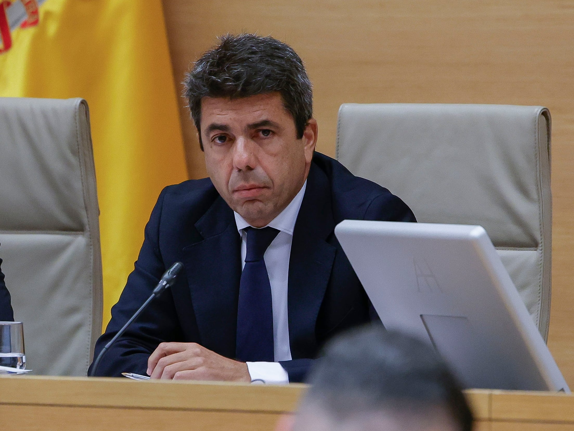 El presidente de la Generalitat valenciana en funciones Carlos Mazón en la comisión de investigación de la dana del Congreso en Madrid