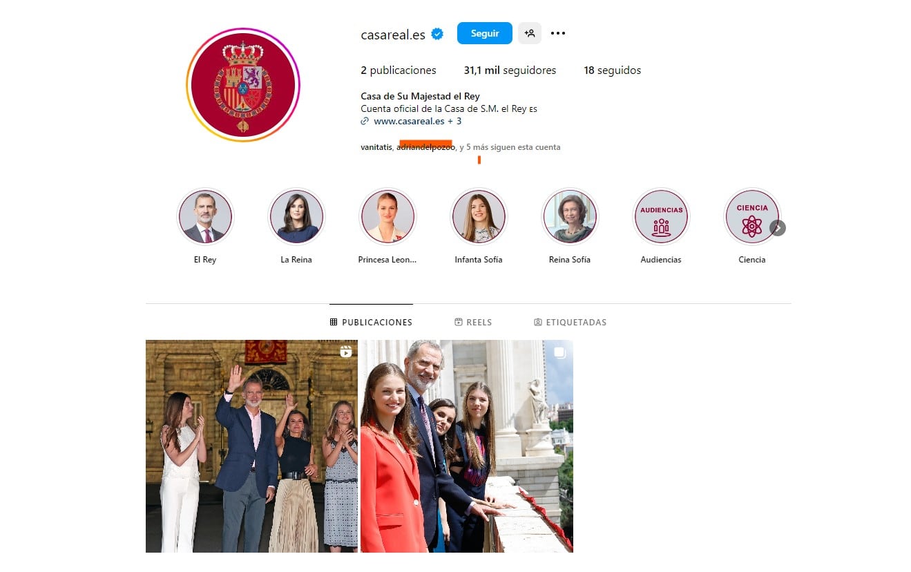 Así ha estrenado la Casa Real su perfil en Instagram, coincidiendo con el décimo aniversario de la coronación de Felipe VI.