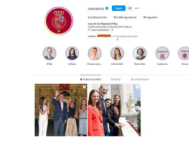 Así ha estrenado la Casa Real su perfil en Instagram, coincidiendo con el décimo aniversario de la coronación de Felipe VI.