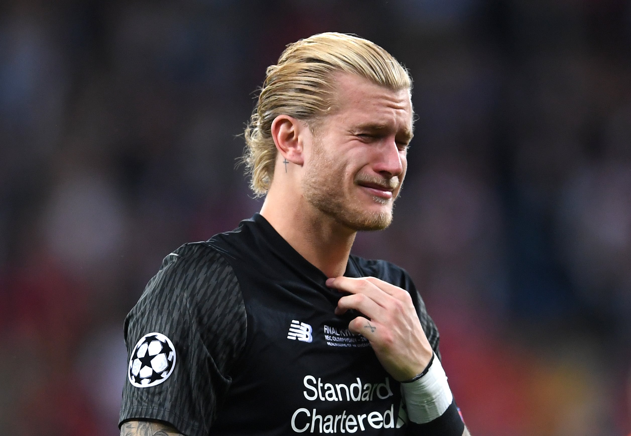 Loris Karius tras perder la final contra el Real Madrid.