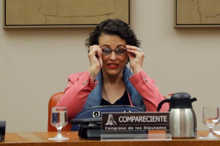 La ministra de Trabajo, Migraciones y Seguridad Social, Magdalena Valerio, comparece en la Comisión de Empleo del Congreso para exponer las líneas políticas de actuación de su departamento