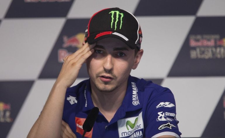 Jorge Lorenzo durante la rueda de prensa oficial previa al Gran Premio de España de motociclismo en Jerez (Cádiz)