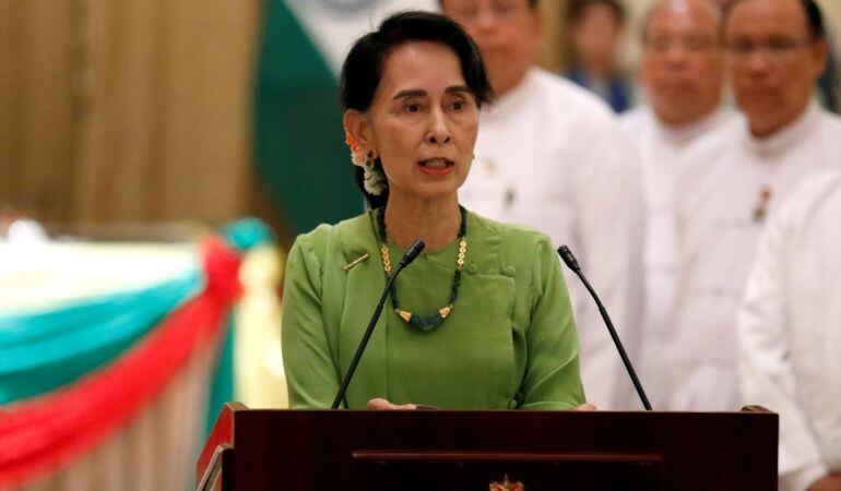 Aung San Suu Kyi, premio Nobel de la Paz.