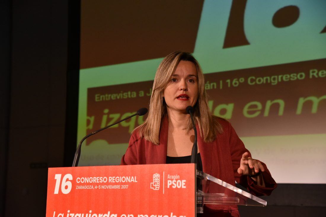 La ministra de educación, Pilar Alegría, durante un acto del PSOE