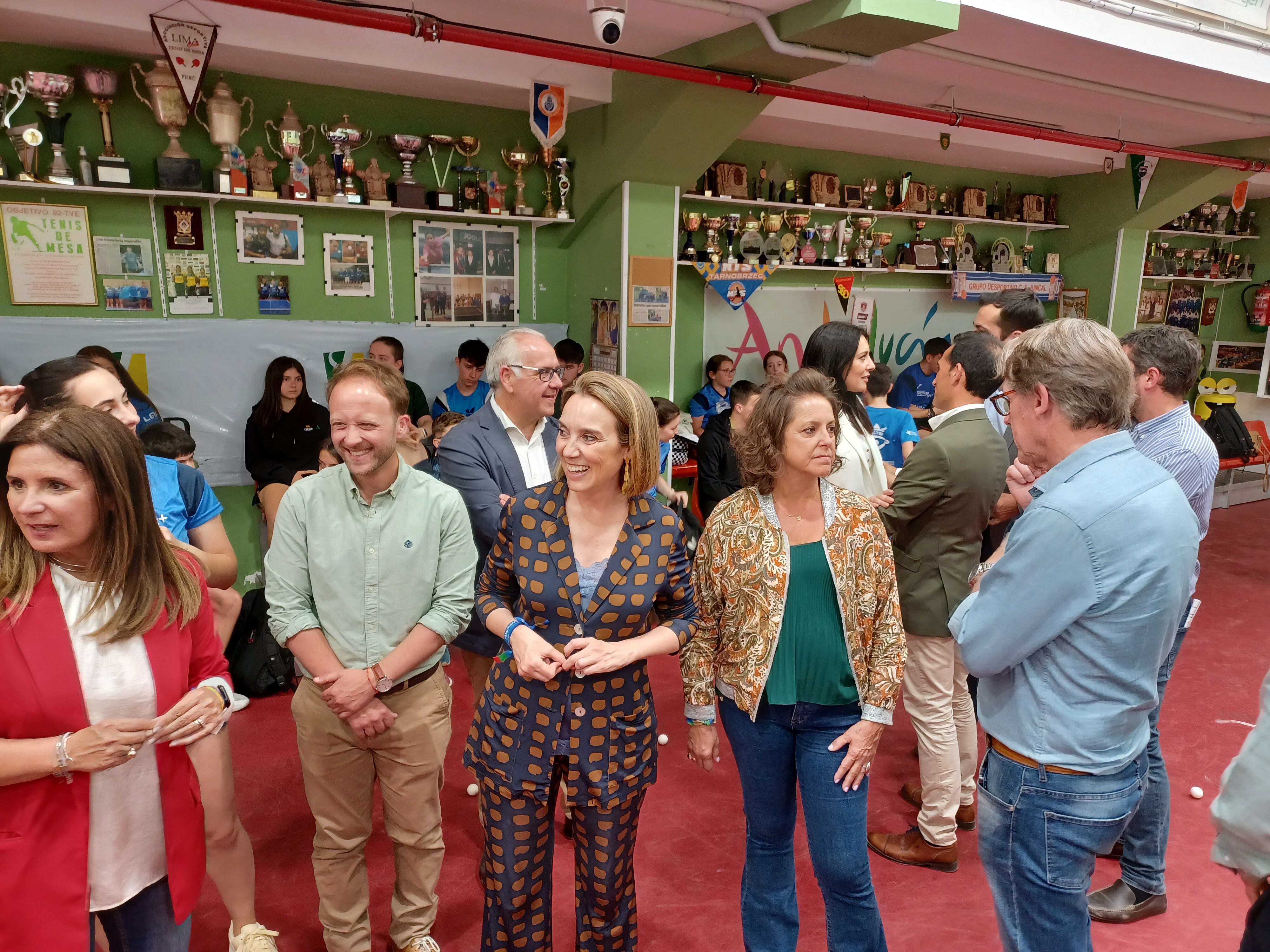 Cuca Gamarra, durante su visita al CEEDA de Linares.