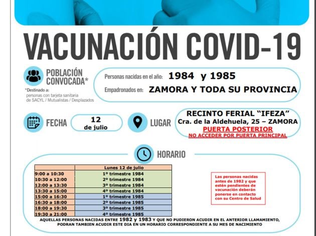 RECINTO FERIAL IFEZA (PUERTA POSTERIOR) (ZAMORA) – Nacidos en 1984 y 1985