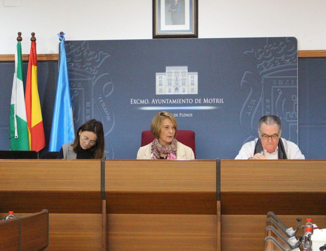 La alcaldesa de Motril, Luisa García Chamorro, durante su intervención en el pleno de la aprobación de los presupuestos municipales