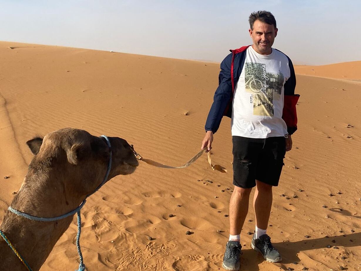 Óscar Muñoz, durante su viaje a Marruecos.